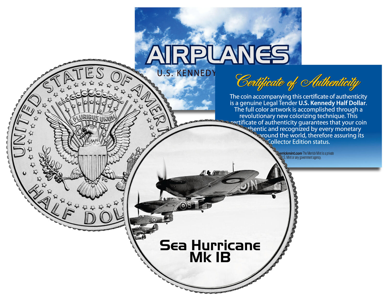 SEA HURRICANE MK IB * Airplane Series * JFK Kennedy Half Dollar US Coin
