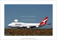 Qantas Boeing 747-438ER A1 Art Print – Arriving Sydney – 84 x 59 cm Poster picture
