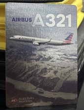 Airbus A321 American Airlines (APA) holographic foil trading card picture
