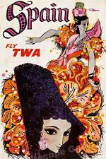 TWA Spain - Spanish Dancer 1964 Vintage Style Travel Poster - 16x24 picture