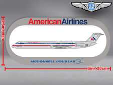 AMERICAN AIRLINES ROUNDED RECTANGULAR MCDONNELL DOUGLAS MD80 MD 80 STICKER DECAL picture