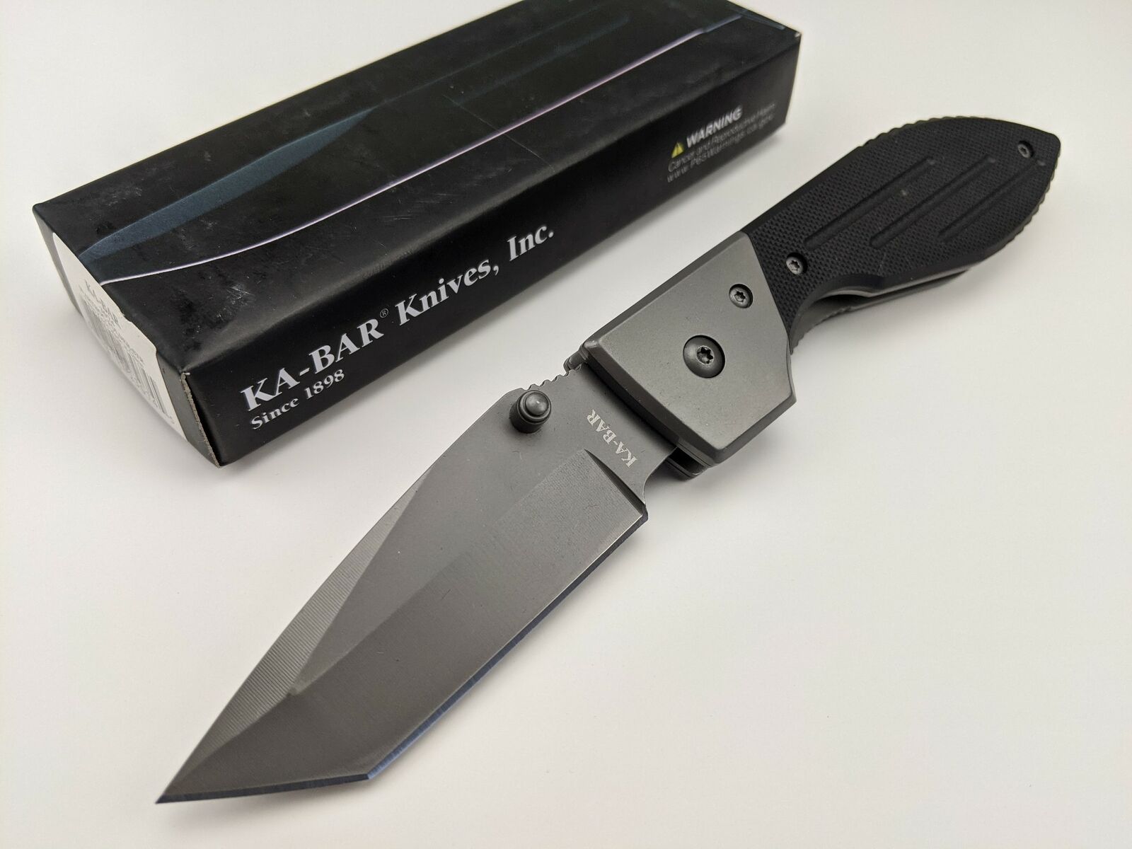 Ka-Bar Warthog Tanto Folder Folding Knife 3074 G10 Handle 420 Stainless Blade