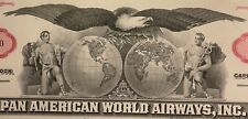 Vintage🎉 Red Pan Am American World Airways Stock Certificate, American Icon RIP picture