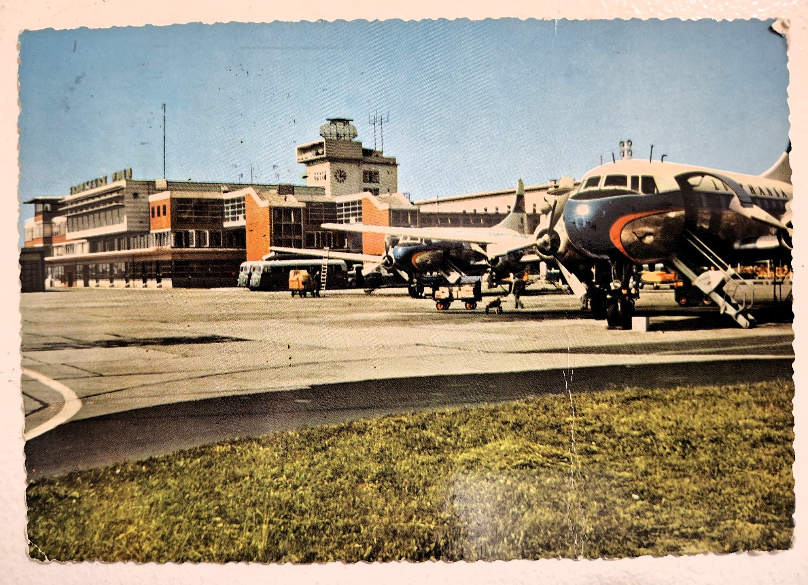 Lufthansa at Frankfurt Airport Postcard Lufthansa at Frankfurt Airport Postcard
