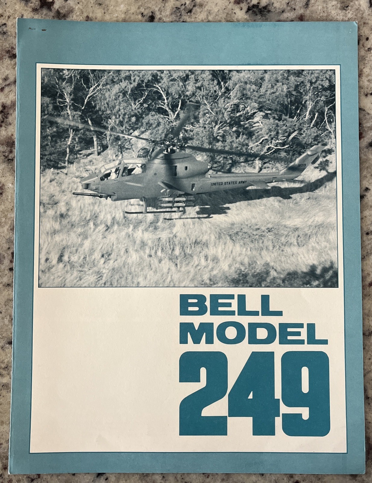 Original 1980s Bell Model 249 Helicopter Brochure Army Combat
