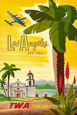 1950s Los Angeles TWA Vintage Style Travel Poster - 16x24 picture