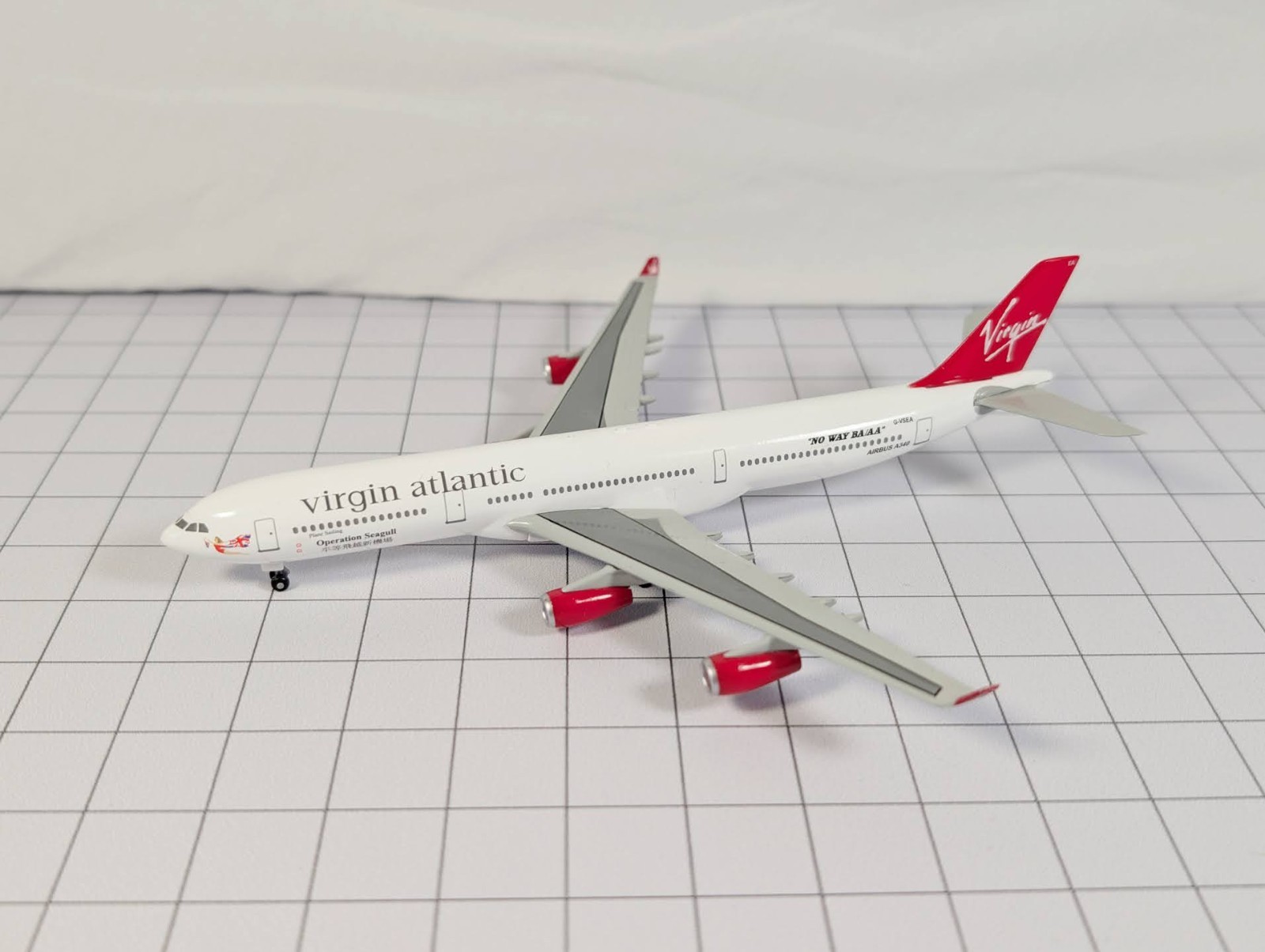 VIRGIN ATLANTIC Airbus A340-300 Aircraft Model 1:400 Scale Dragon Wings G-VSEA VIRGIN ATLANTIC Airbus A340-300 Aircraft Model 1:400 Scale Dragon Wings G-VSEA