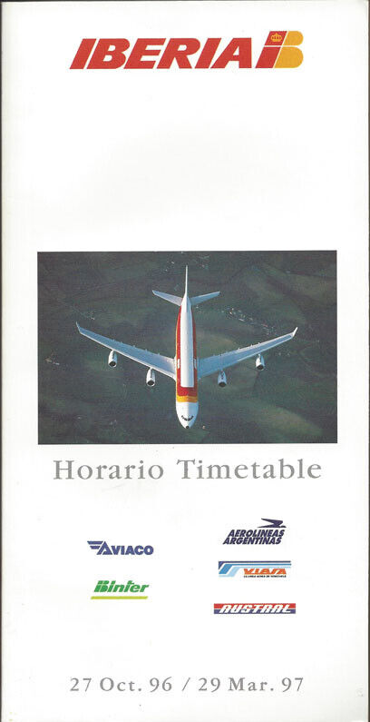 Iberia Air Lines of Spain system timetable 10/27/96 [0121] Buy 4+ save 25%