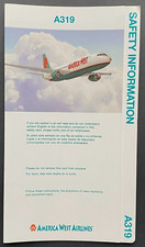 America West Airlines Airbus A319 Safety Card - 12/02 picture