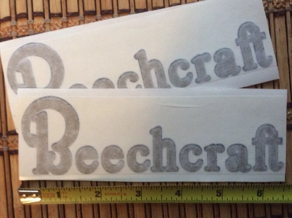 BEECHCRAFT AIRCRAFT CORP DECALS CLASSIC GOLD LEAF STYLE SET Of 2