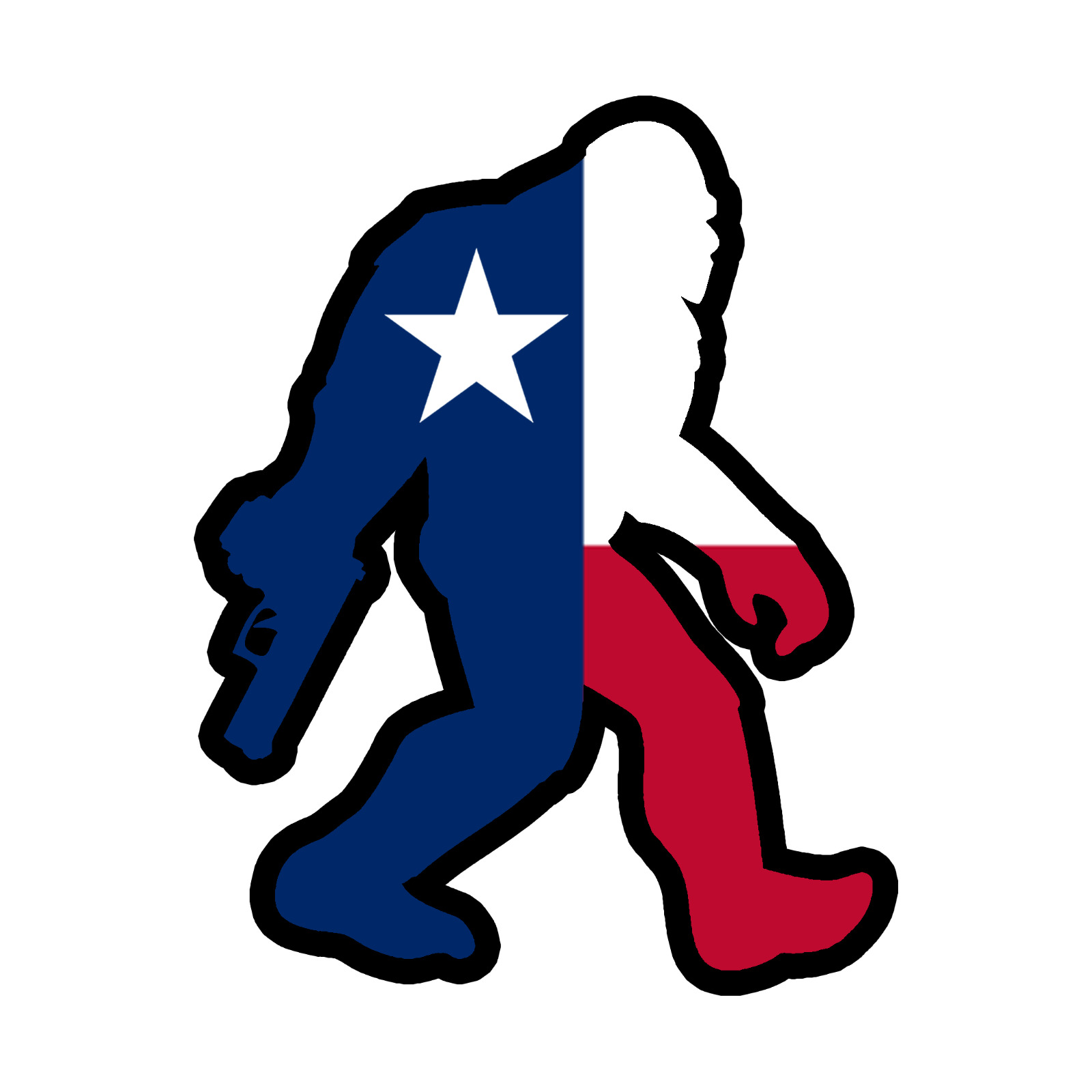 Bigfoot Sasquatch With Gun Texas Flag Sticker 5x3.5 Inch Bumper Decal 