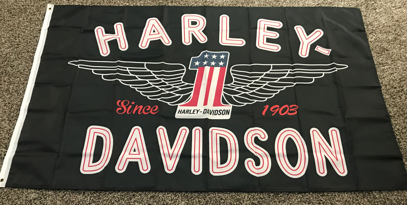HARLEY DAVIDSON 3x5’ #1 Flag NEW Man Cave Garage Shop
