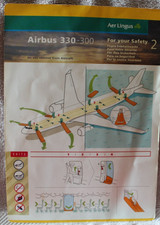 Aer Lingus Airbus 330-300 Safety Card SEPDOC A333-02 April 99 Good Condition picture