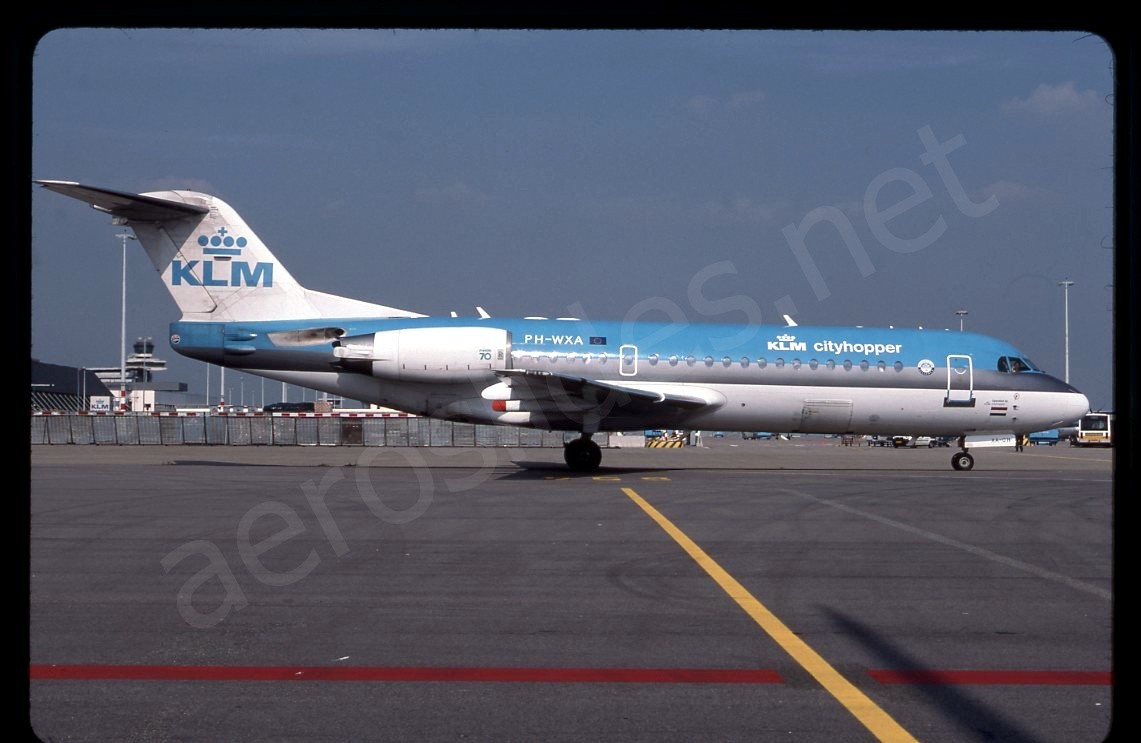 KLM Cityhopper Fokker F70 PH-WXA Sep 02 Kodachrome Slide/Dia B16
