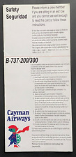 Cayman Airways Boeing 737-200/300 Safety Card - 2000 picture
