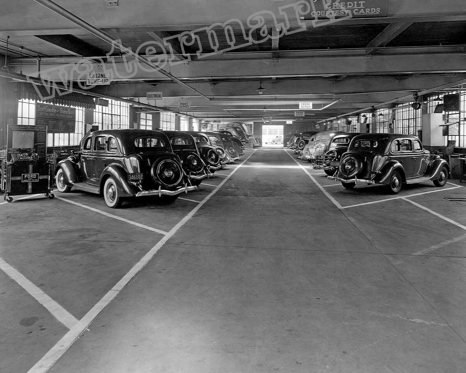 Photograph of a 1939 Ford Dealer Repair Center  8x10