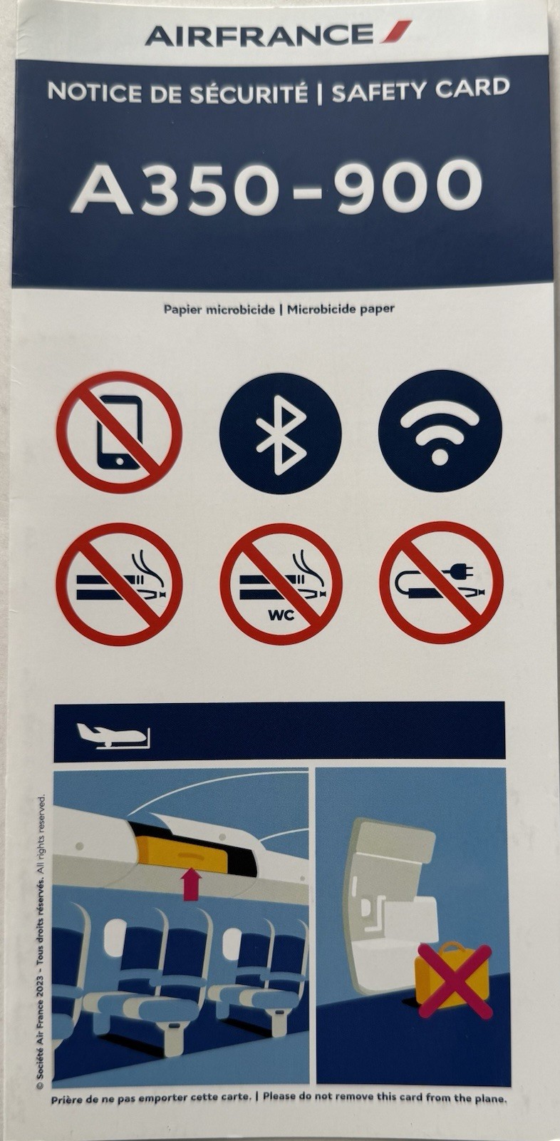 Air France Airlines Safety Card - Airbus A350-900 - 2023 Air France Airlines Safety Card - Airbus A350-900 - 2023