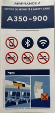Air France Airlines Safety Card - Airbus A350-900 - 2023 picture