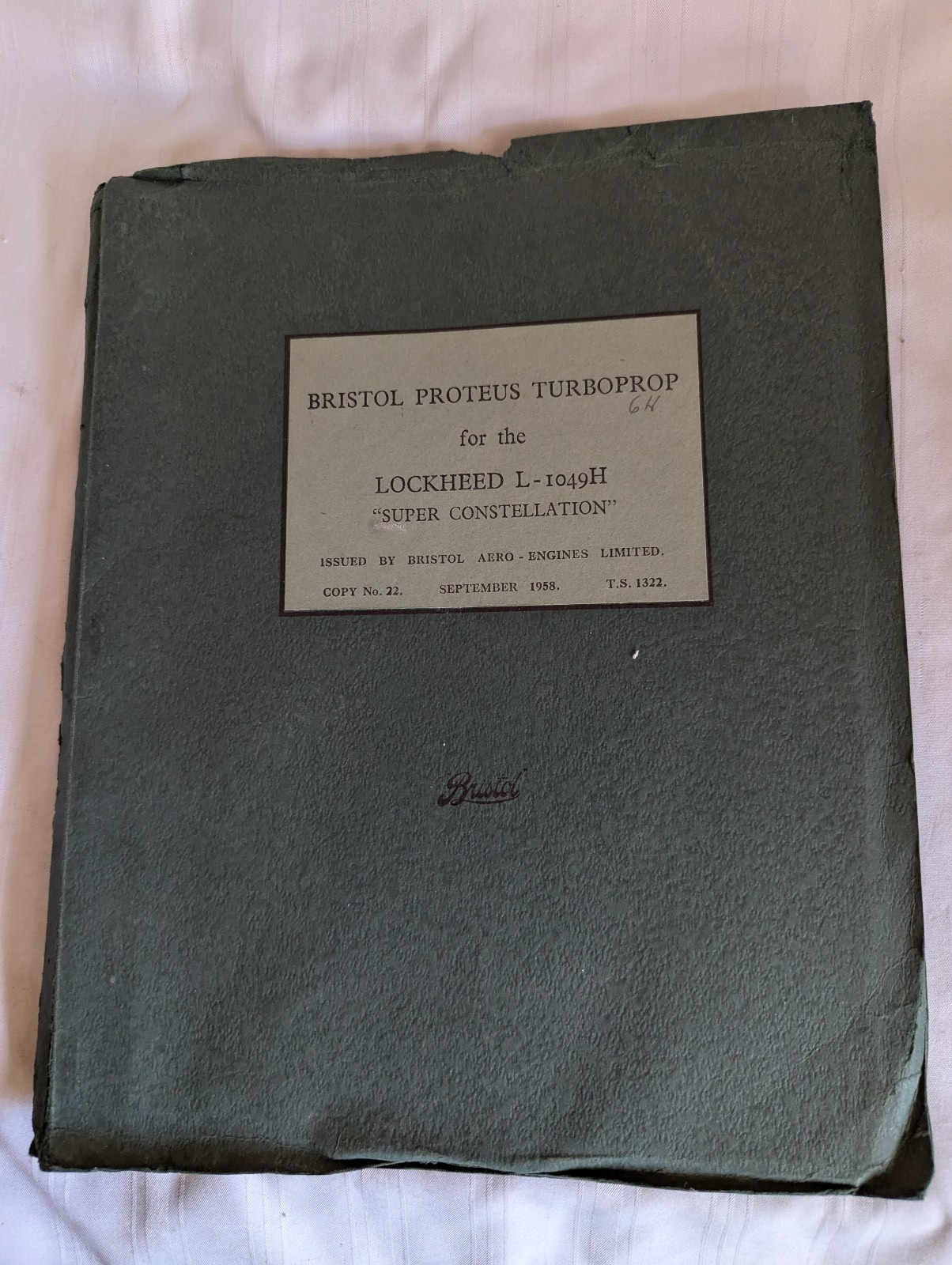 Bristol Proteus Turboprop for Lockheed L-1049H Super Constellation booklet 1958