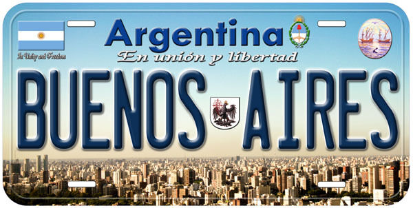 Buenos Aires Argentina Novelty Car License Plate