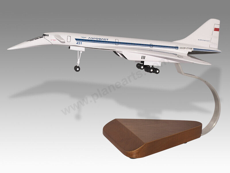 Tupolev TU-144 Charger Aeroflot Solid Mahogany Wood Handcrafted Display Model