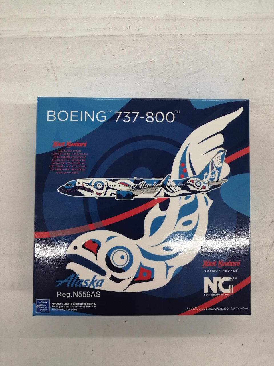 NG Models 1/400 Alaska Airlines Boeing 737-800 Salmon People N559AS Diecast New
