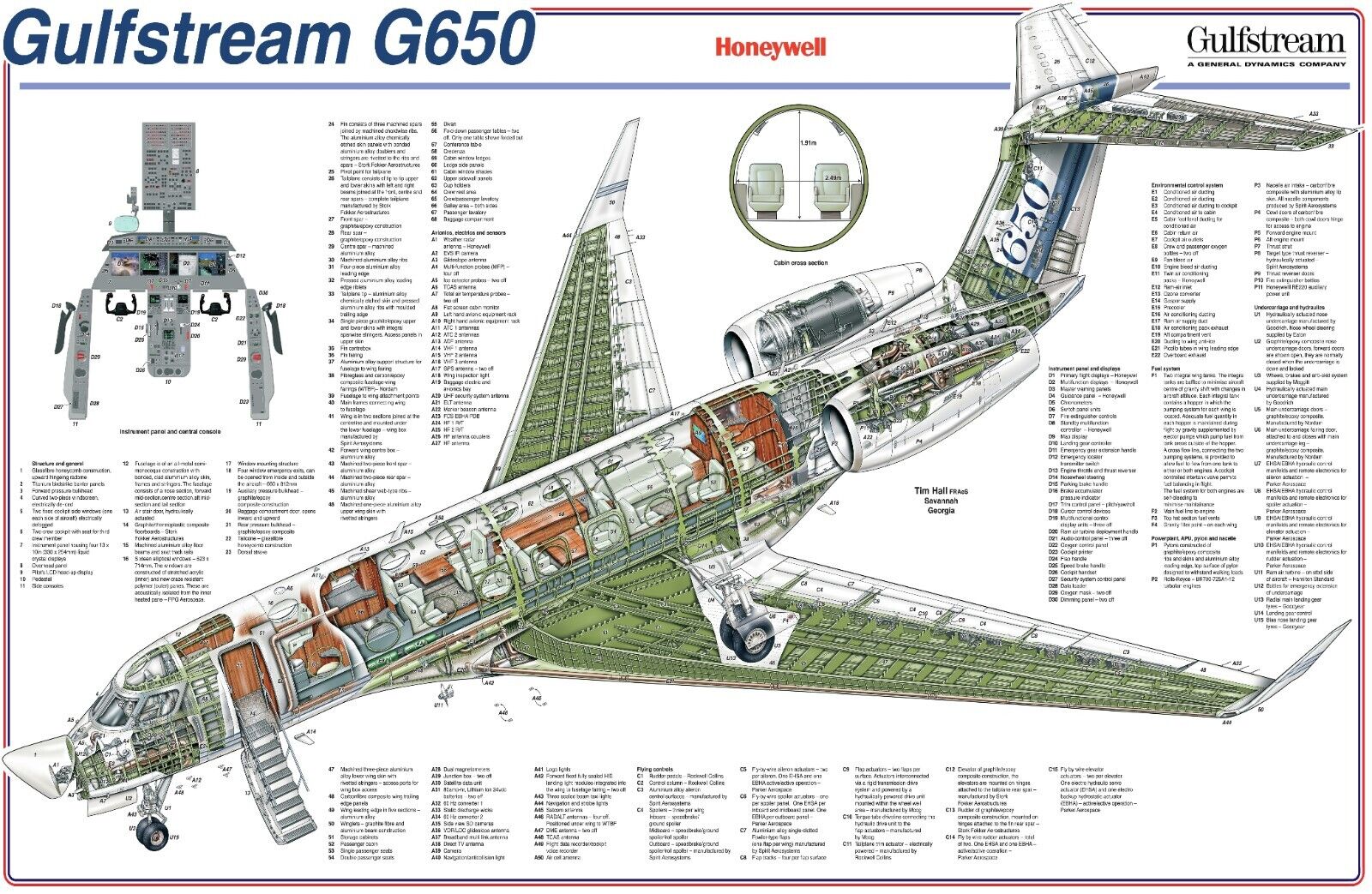 Gulfstream G650 cutaway poster 24