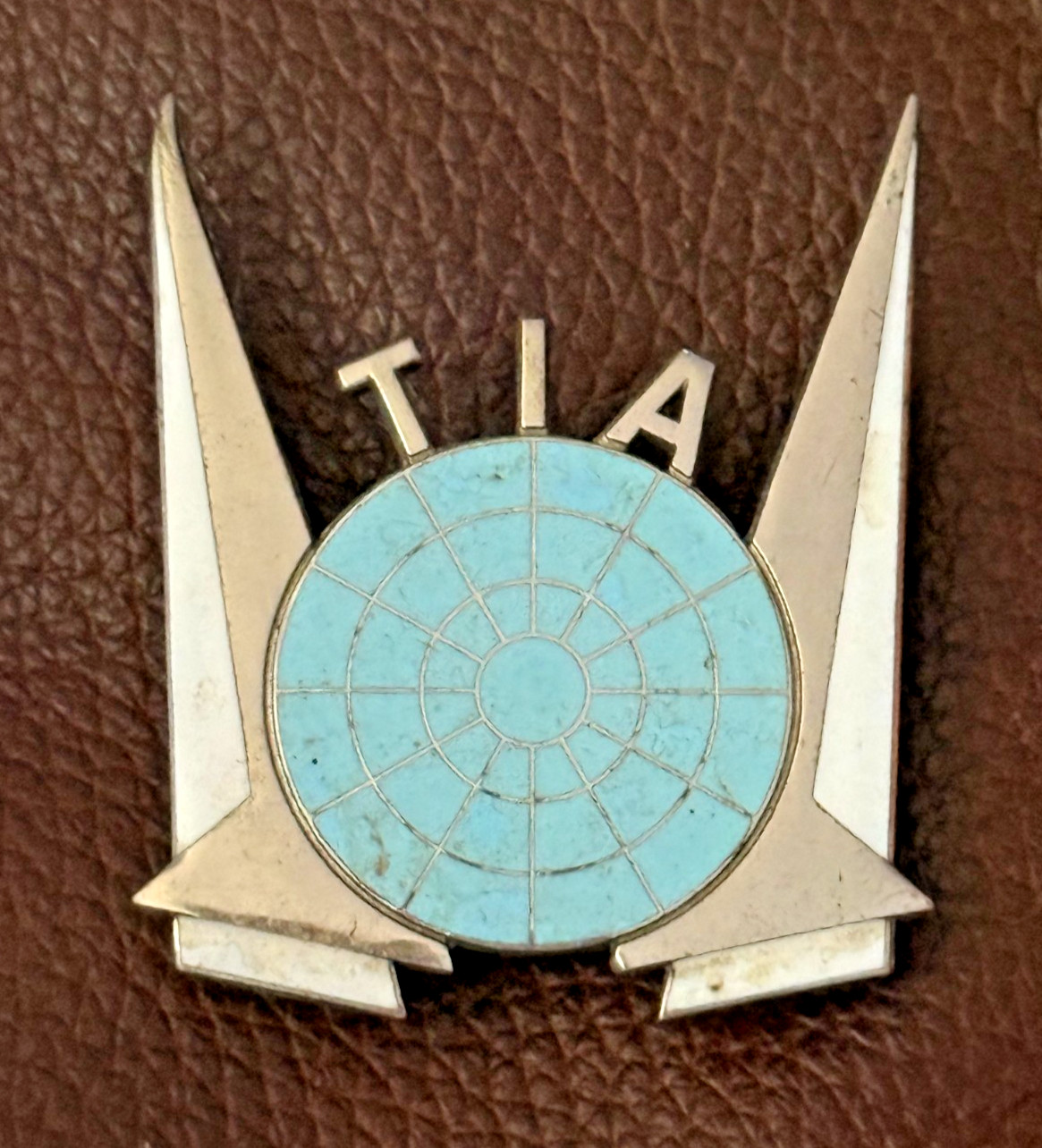 Vintage Trans International Airlines Cabin Crew Hat Badge Transamerica 1960s-70s