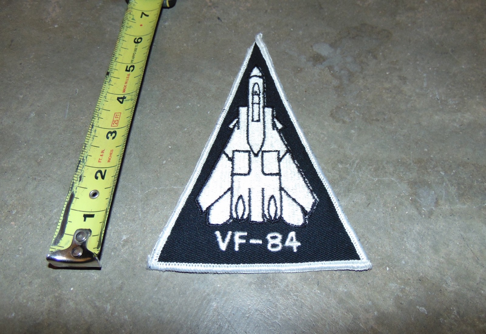 1970's U.S.Navy VF-84 Jolly Rogers Squadron F-14 Tomcat Triangle Sleeve Patch 1970's U.S.Navy VF-84 Jolly Rogers Squadron F-14 Tomcat Triangle Sleeve Patch