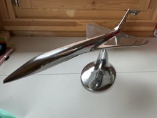 Large Polished Aluminium Concorde Model with stand 61 cms 1/100 scale Rare picture