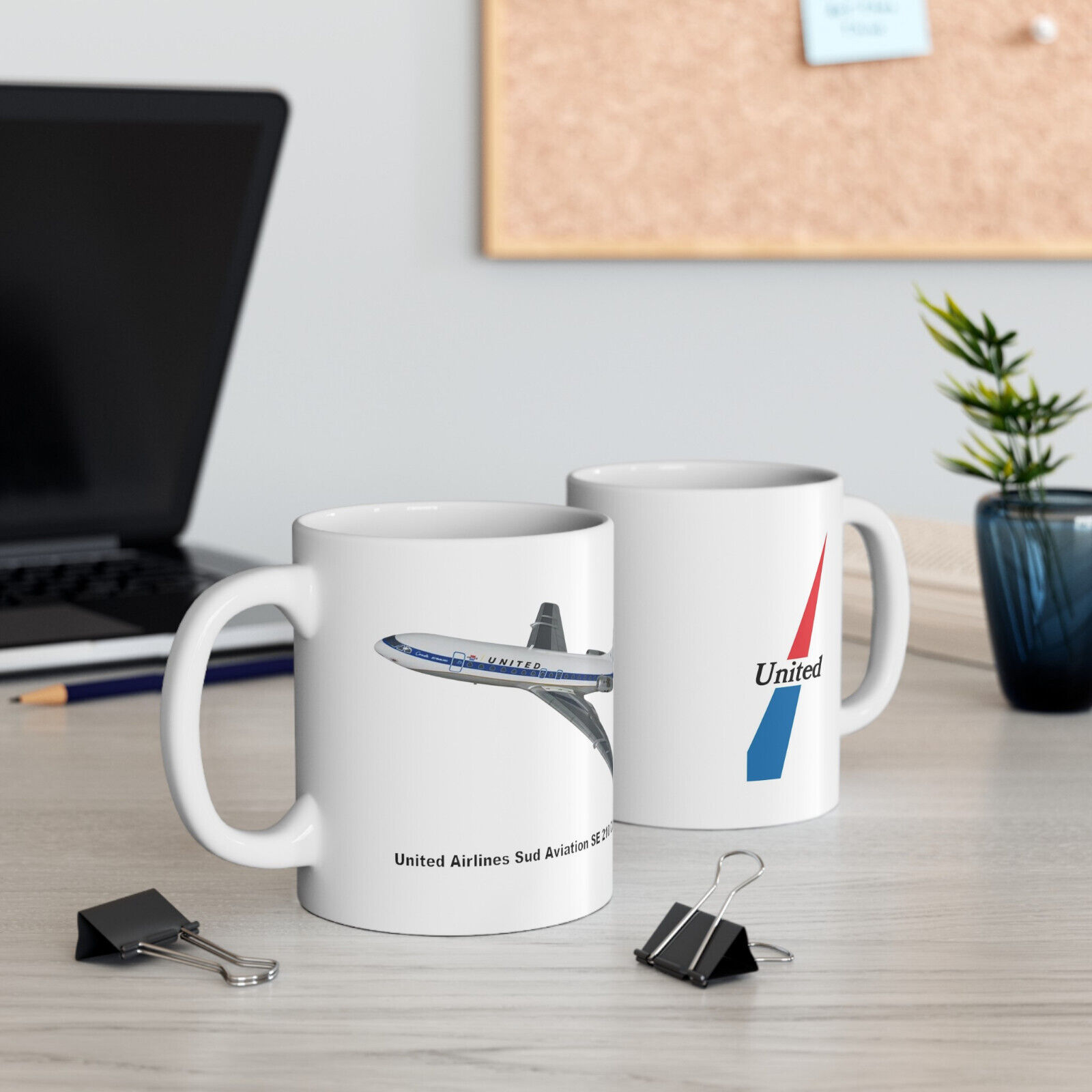 United Airlines Sud Aviation SE 210 Caravelle Coffee Mug