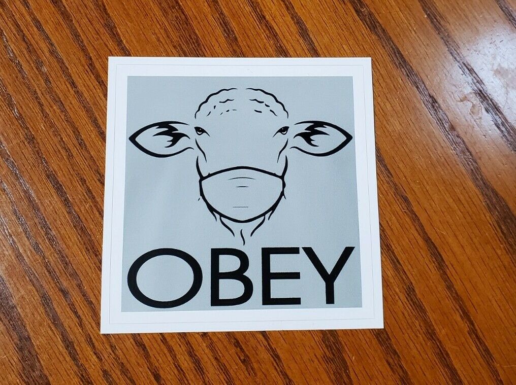 Sheeple Obey Anti Mask 😷 Deep State WHO New World Order Political Bumper...