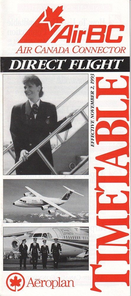 Air BC timetable 1993/11/02 Air BC timetable 1993/11/02
