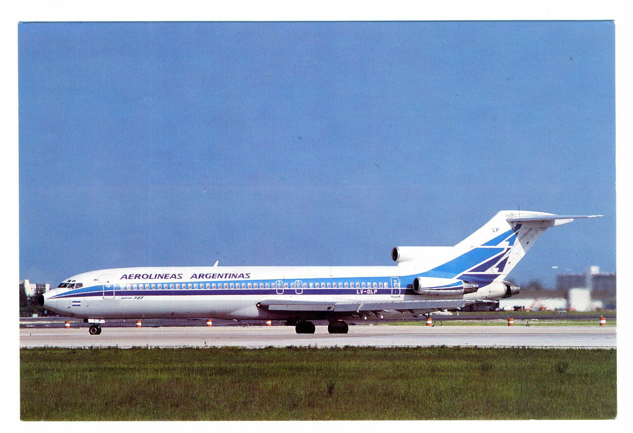 Aerolineas Argentinas Boeing B-727-287 Postcard