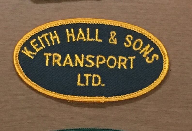 Keith Hall & Sons Transport LTD truck driver patch 2 X 3-3/4 #3079 cheese cloth