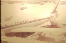 1974 Air France Boeing 707 Plane in Blizzard Aviation Vintage 35mm Slide Photo picture
