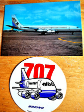 Boeing 707-351B Jet24 Postcard & Boeing 707 Sticker picture