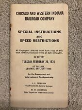 1974 Chicago & Western Indiana Railroad Special Instructions & Speed Restriction picture