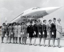 1969 CONCORDE SONIC JET AIRPLANE AVIATION 8X10 PHOTO FLIGHT ATTENDANTS AIRLINES picture