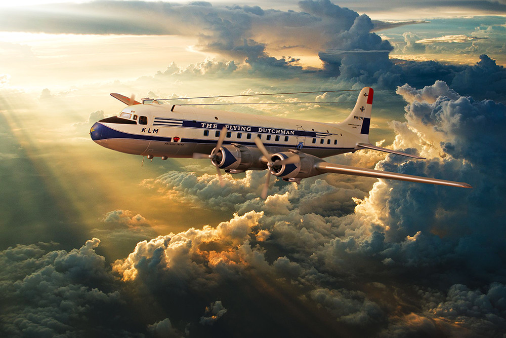 DC-6  dramatic sky canvas prints various sizes free delivery 