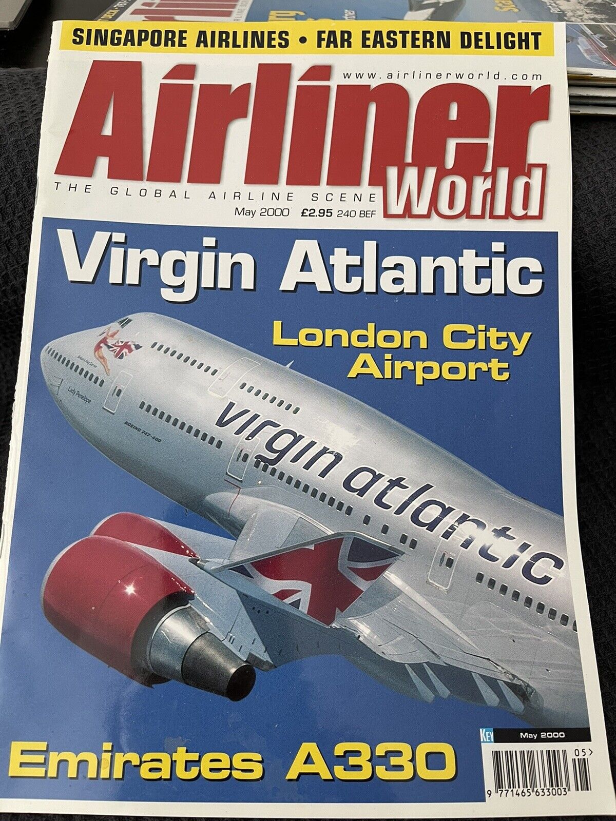Airliner World - MAY2000, Virgin Atlantic, London City Airport, Emirates A330