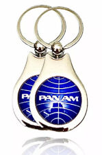 Panam Pan Am Airlines 747 ( 2 PACK) Of KeyChain Logo Key Ring AVIATION AIRLINE picture