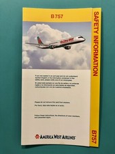 AMERICA WEST AIRLINES SAFETY CARD--757-200– 2002 picture