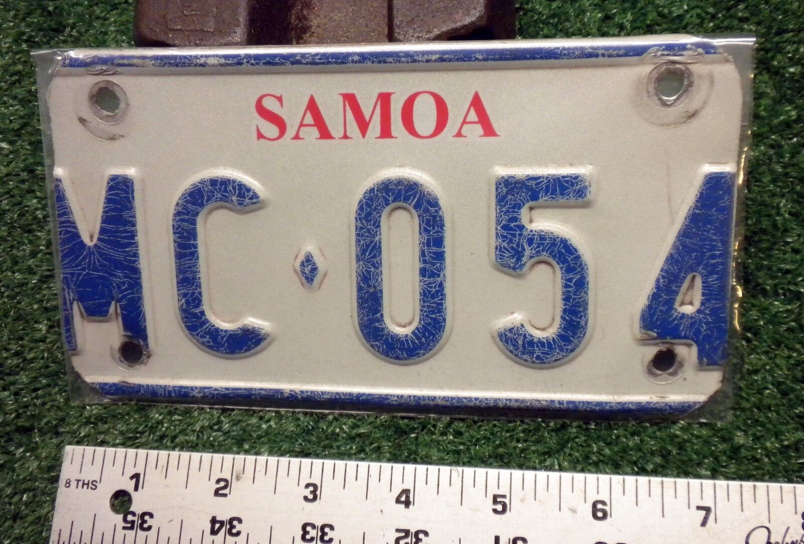 MOTORCYCLE - SAMOA (Western) - LICENSE PLATE - 2000, great used example - TOUGH