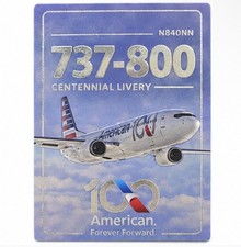 🔥American Airlines Trading Card Boeing 737-800 Centennial Livery N840NN WSleeve picture
