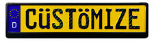 Custom Yellow European German License Plate with VALID Hologram and Frame picture