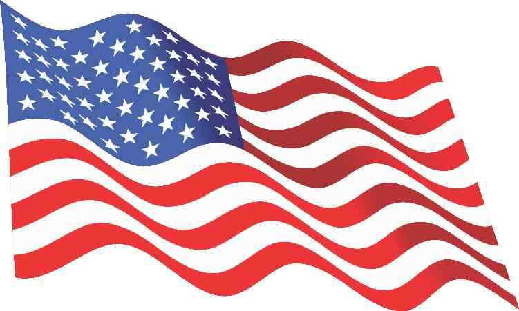 5X3 Waving American Flag Sticker Decal Truck Window Car Door USA Bumper Stickers
