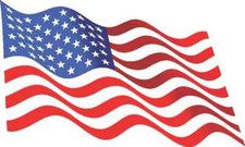 5X3 Waving American Flag Sticker Decal Truck Window Car Door USA Bumper Stickers picture