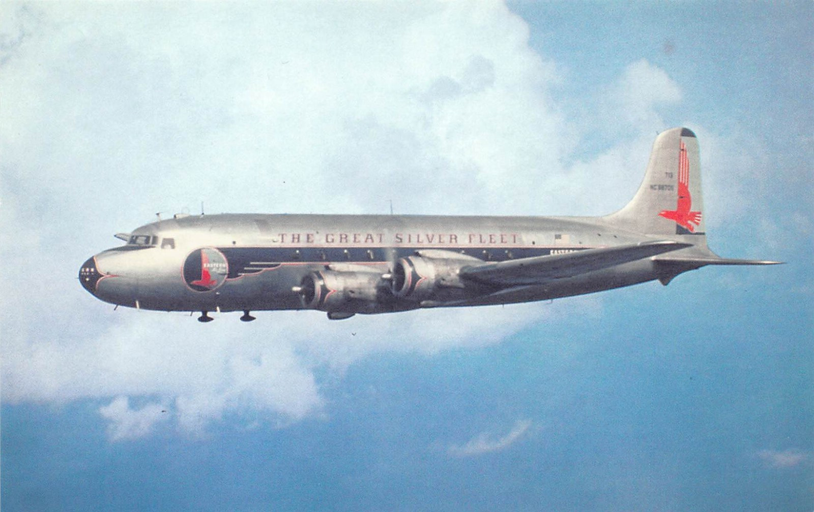 Airline Postcard EASTERN AIRLINES DOUGLAS DC-4 Airline Postcard EASTERN AIRLINES DOUGLAS DC-4