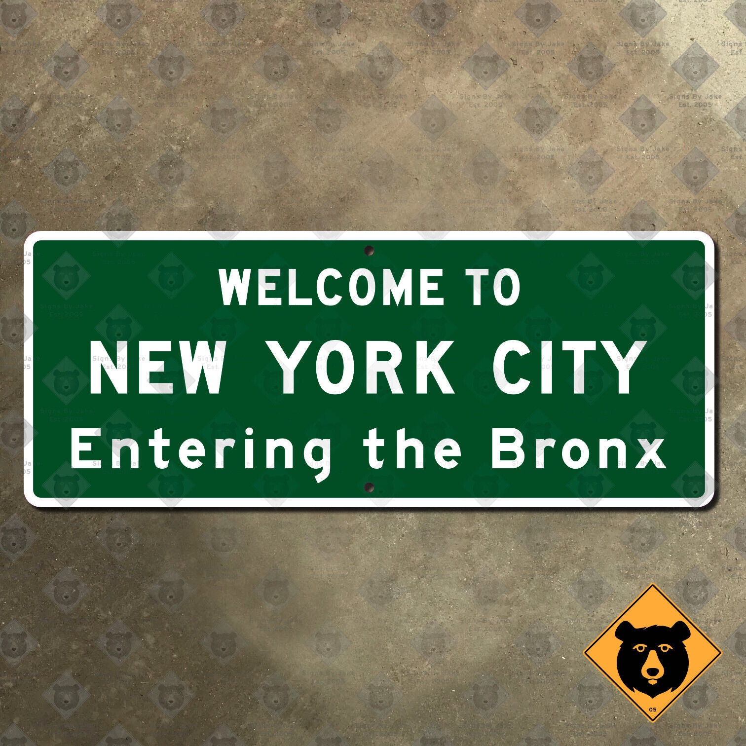 Entering the Bronx New York City welcome highway marker road guide sign 18x7